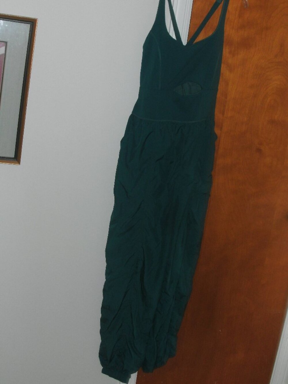 Free People FP Movement Righteous One Piece Teal Runsie Jumpsuit with Pockets XL